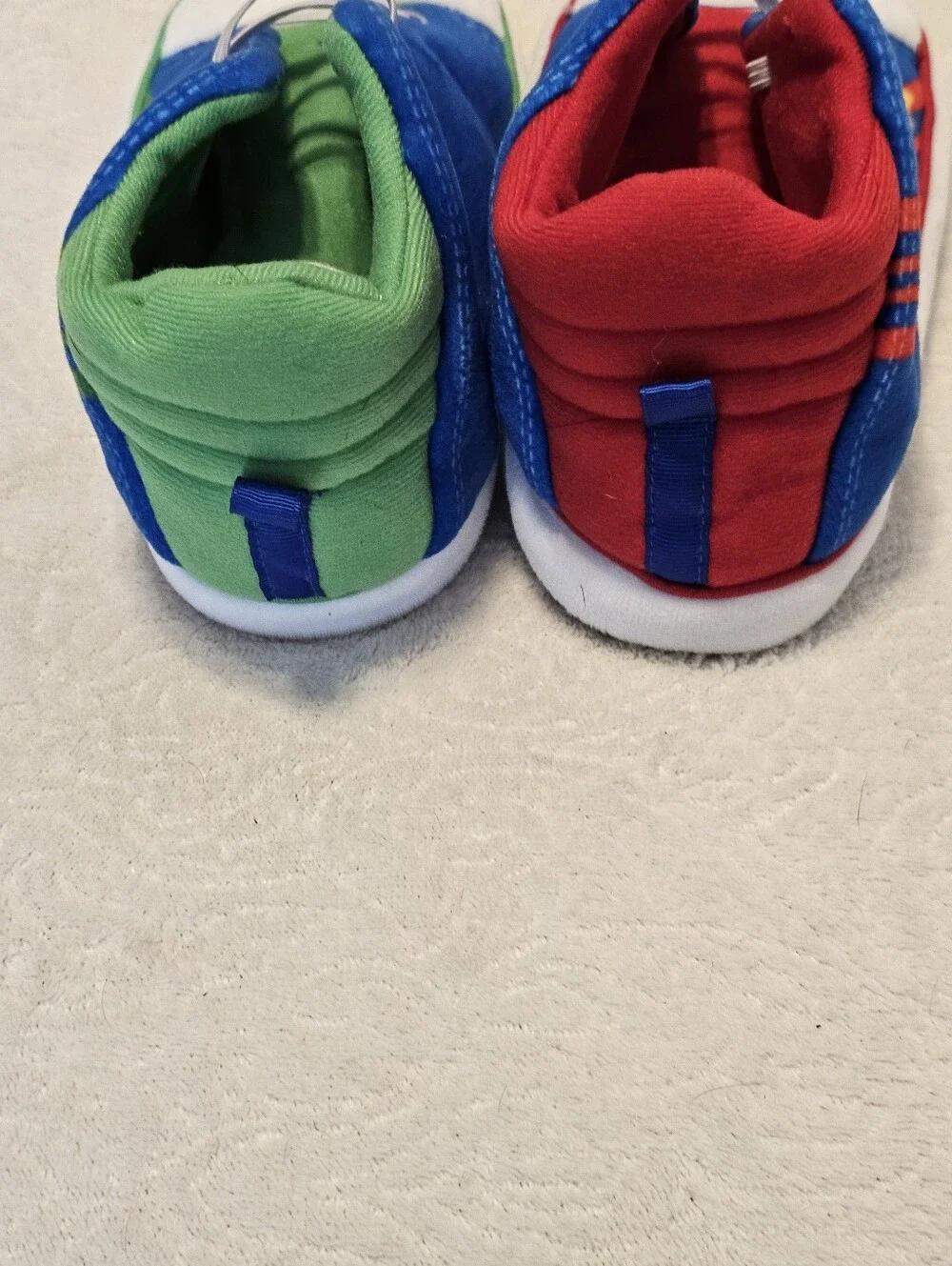 Super Mario & Luigi Toddler High-Top Slipper Shoes Size 11-12 Euc Fast Shipping